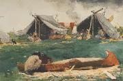 Winslow Homer Montagnais Indians (Making Canoes) (mk44) Spain oil painting artist
